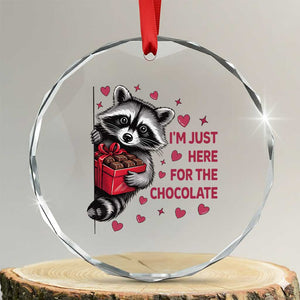 Valentine Racoon Trash Panda Crystal Glass Ornament I'm Just Here For The Chocolate TS14 Transparent Glass 3'' Circle Print Your Wear