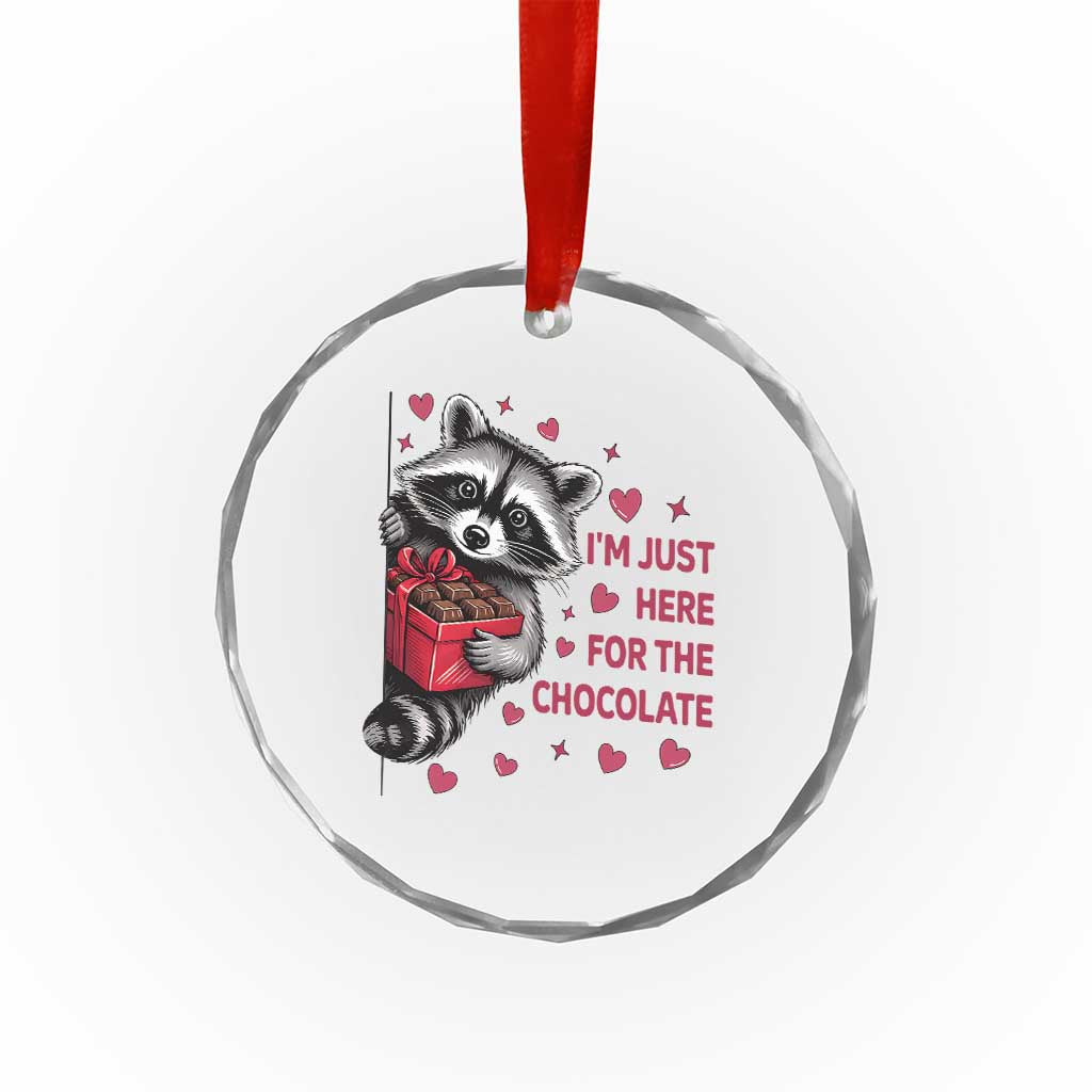 Valentine Racoon Trash Panda Crystal Glass Ornament I'm Just Here For The Chocolate TS14 Print Your Wear