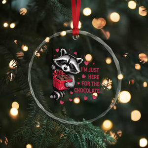 Valentine Racoon Trash Panda Crystal Glass Ornament I'm Just Here For The Chocolate TS14 Print Your Wear