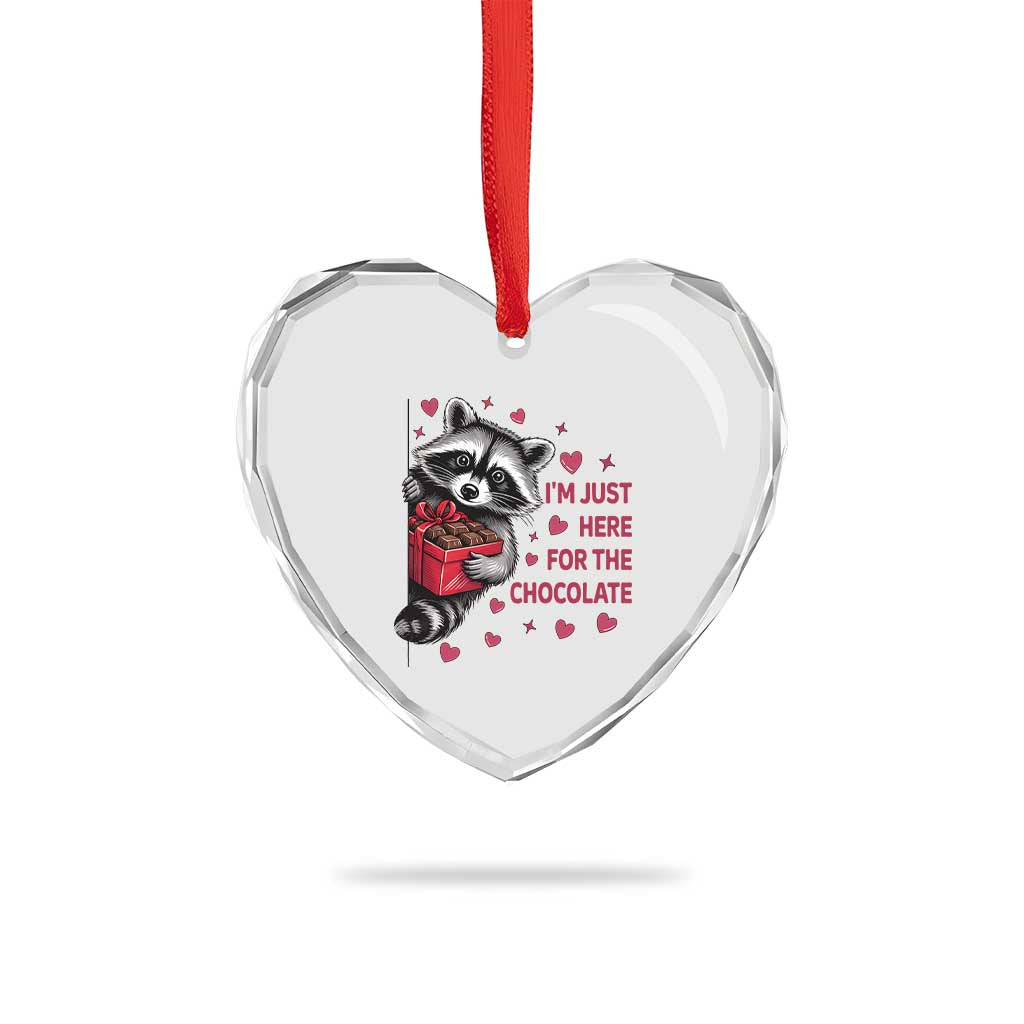 Valentine Racoon Trash Panda Heart Crystal Glass Ornament I'm Just Here For The Chocolate TS14 Print Your Wear