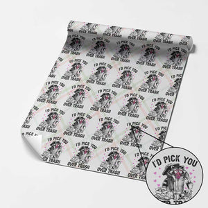 Valentine Racoon Trash Panda Wrapping Paper Roll I Would Pick You Over Trash TS14 Christmas Plaid Print Your Wear