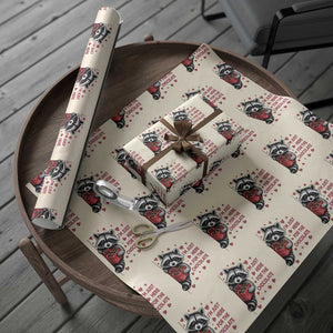 Valentine Racoon Trash Panda Wrapping Paper Roll I'm Just Here For The Chocolate TS14 Beige Print Your Wear