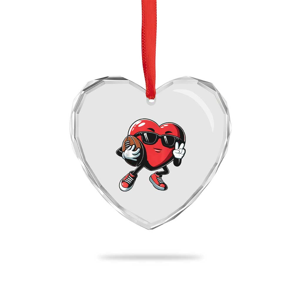 Valentines Day Heart Playing Football Heart Crystal Glass Ornament Cute Gift for Sports Lovers TS02 Print Your Wear