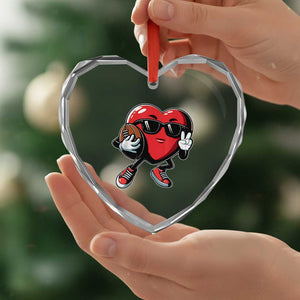 Valentines Day Heart Playing Football Heart Crystal Glass Ornament Cute Gift for Sports Lovers TS02 Print Your Wear