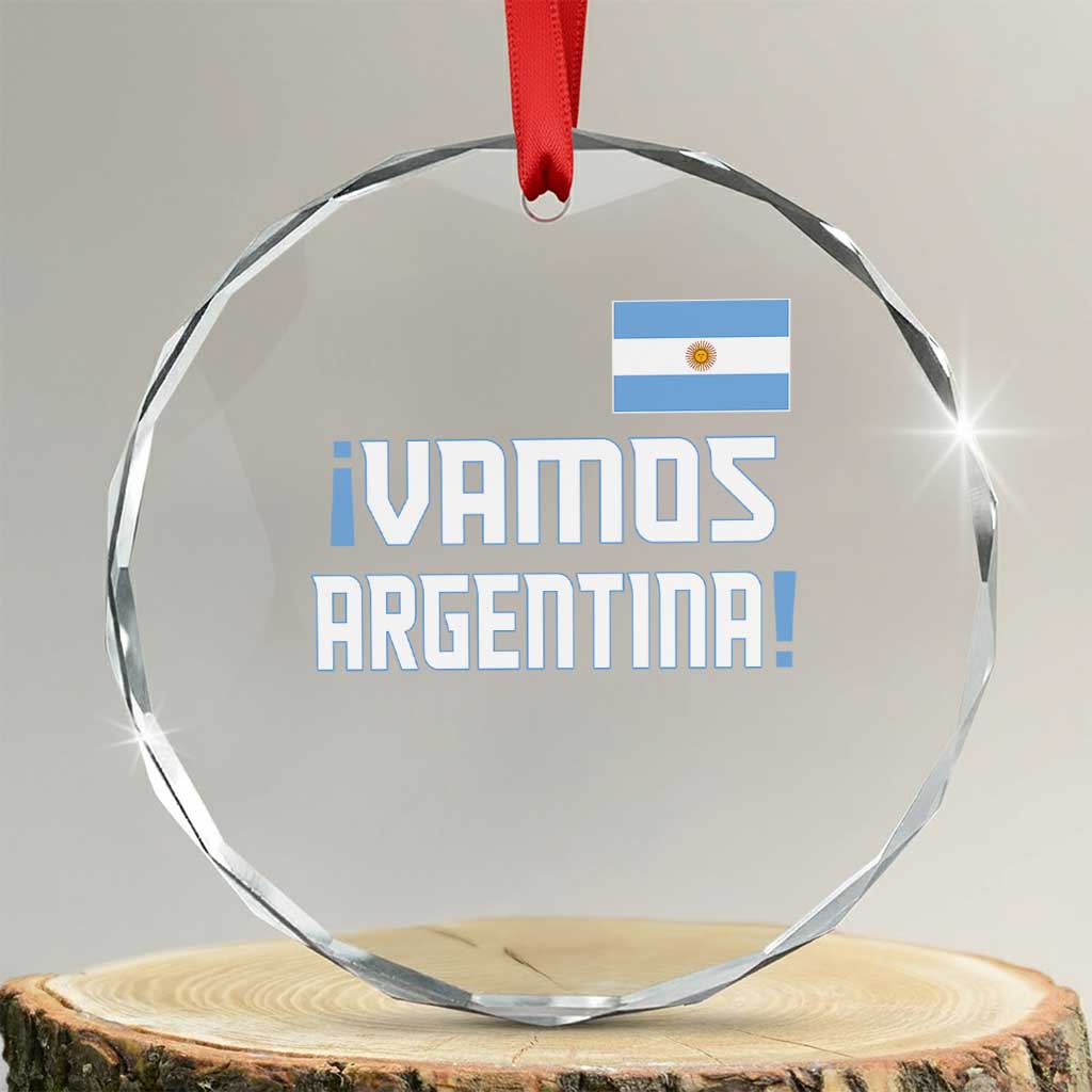 Vamos Argentina Crystal Glass Ornament Sol De May Argentinian Flag National Pride TS11 Transparent Glass 3'' Circle Print Your Wear