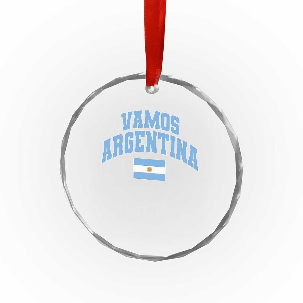 Vamos Argentina Football Throwback Design Crystal Glass Ornament Vintage Argentinian Flag