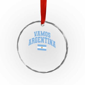 Vamos Argentina Football Throwback Design Crystal Glass Ornament Vintage Argentinian Flag