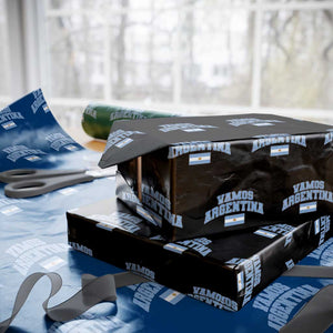 Vamos Argentina Football Throwback Design Wrapping Paper Roll Vintage Argentinian Flag