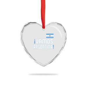 Vamos Argentina Heart Crystal Glass Ornament Sol De May Argentinian Flag National Pride