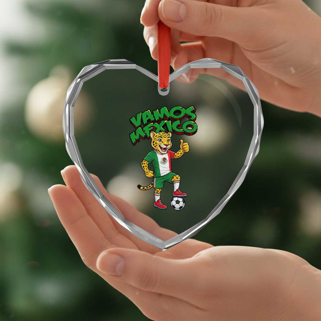 Vamos Mexico Fierce Leopard Heart Crystal Glass Ornament Soccer 2026 Fan Gift TS12 Print Your Wear