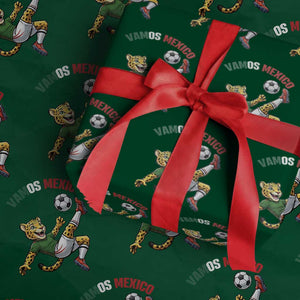 Vamos Mexico Fierce Leopard Soccer 2026 Wrapping Paper Roll Mexican Fan Gift TS12 Green Print Your Wear