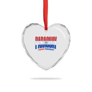 Vamos Paraguay Long Live Soccer Cheer Heart Crystal Glass Ornament Patriotic Paraguaya Futbol Football Fans Pride TS02 Print Your Wear