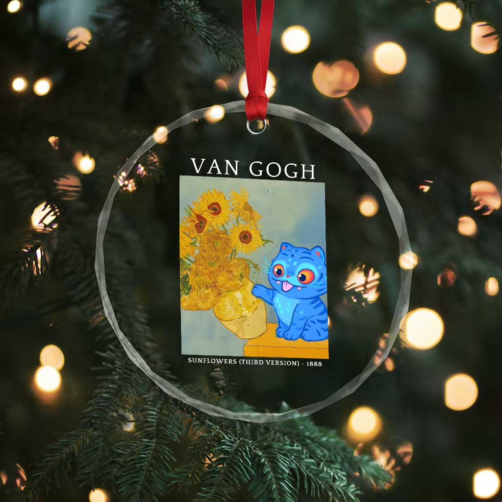 Van Gogh Kpop Fan Crystal Glass Ornament Blue Tiger Vintage Art Sunflower Cat TS10 Print Your Wear
