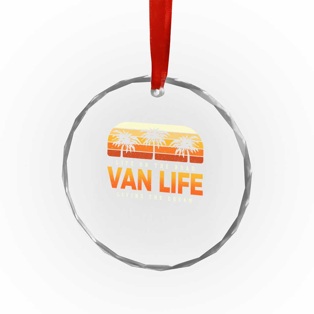 Van Life Crystal Glass Ornament Retro Camping RV Motorhome Travel Vacation Gift TS10 Print Your Wear