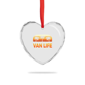 Van Life Heart Crystal Glass Ornament Retro Camping RV Motorhome Travel Vacation Gift TS10 Print Your Wear