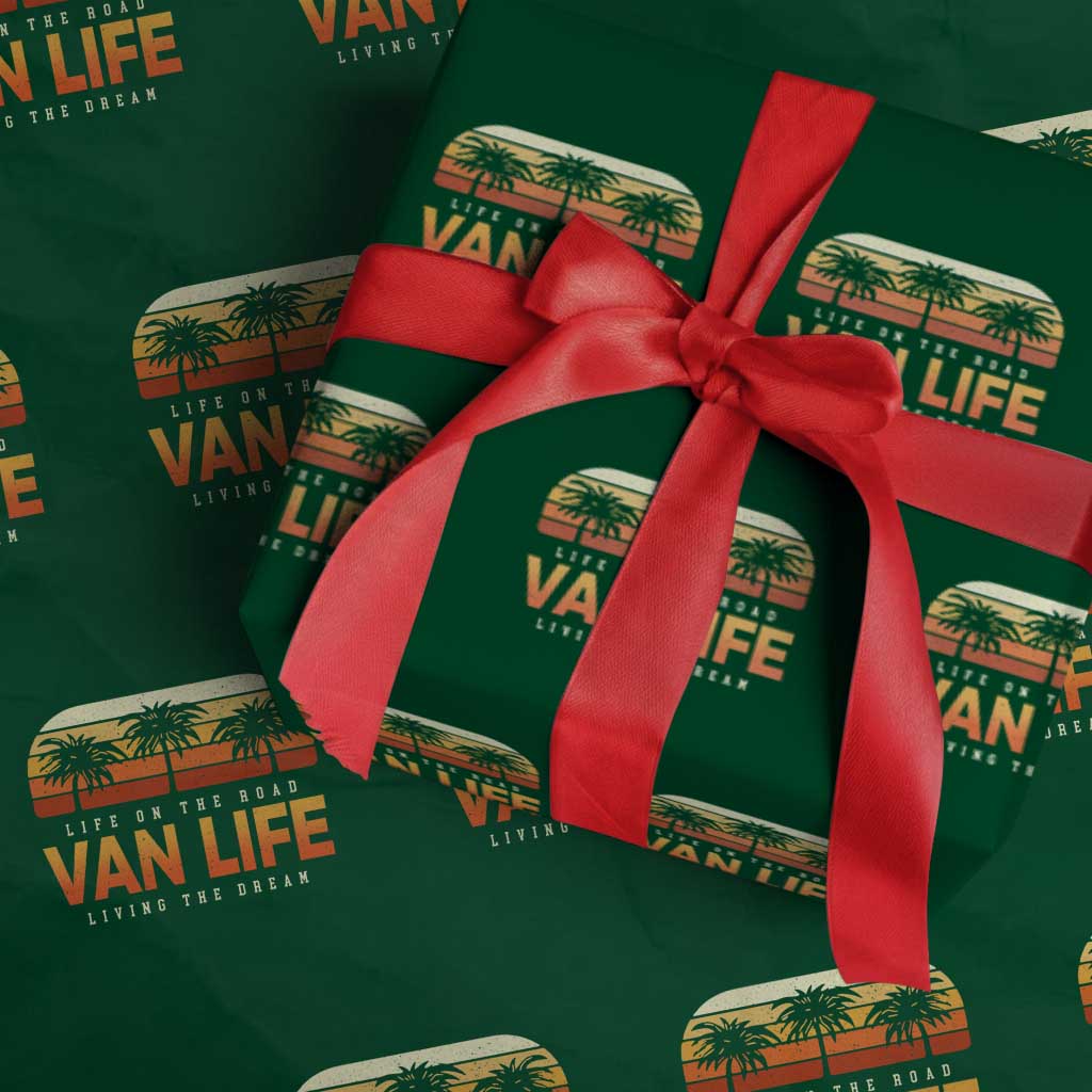 Van Life Wrapping Paper Roll Retro Camping RV Motorhome Travel Vacation Gift TS10 Green Print Your Wear