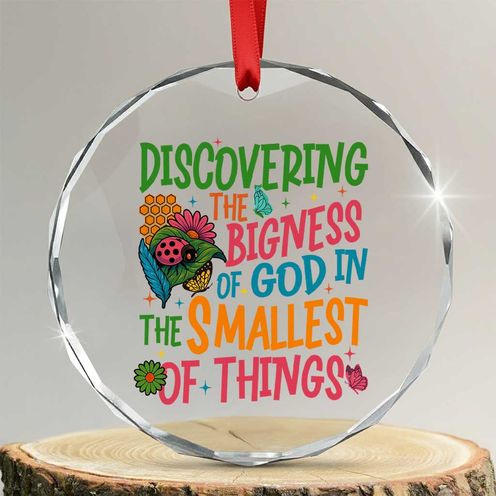 VBS 2025 Insects Adventure Crystal Glass Ornament Discovering the Bigness of God in the Smallest of Things TS02 Transparent Glass 3'' Circle Print Your Wear