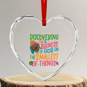 VBS 2025 Insects Adventure Heart Crystal Glass Ornament Discovering the Bigness of God in the Smallest of Things TS02 Transparent Glass 3'' Heart Print Your Wear