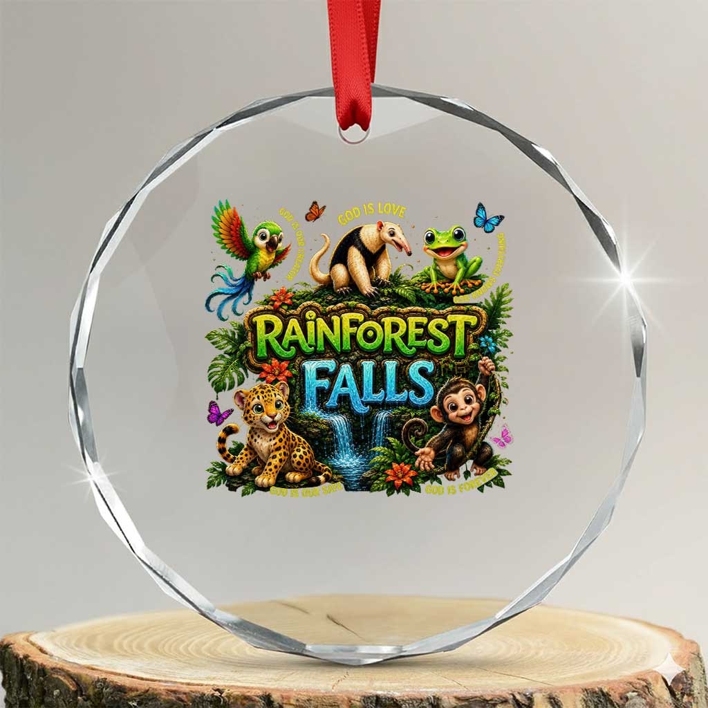 VBS 2026 Crystal Glass Ornament Rainforest Falls Exploring The Nature of God VBS 2026 TS10 Transparent Glass 3'' Circle Print Your Wear