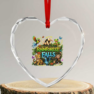 VBS 2026 Heart Crystal Glass Ornament Rainforest Falls Exploring The Nature of God VBS 2026 TS10 Transparent Glass 3'' Heart Print Your Wear