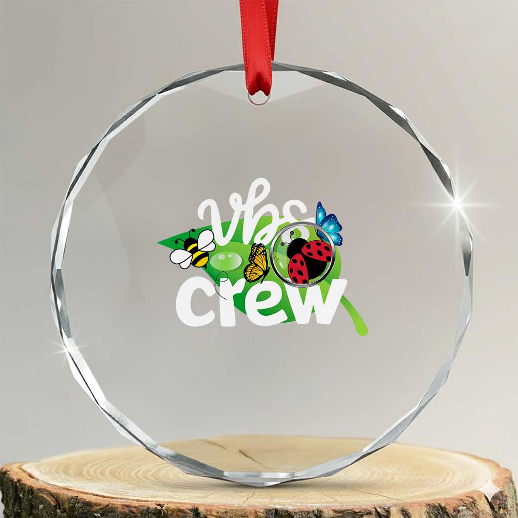 VBS Crew 2025 Crystal Glass Ornament Magnified Smallest Insects Adventure Vacation Bible School Squad TS02 Transparent Glass 3'' Circle Print Your Wear