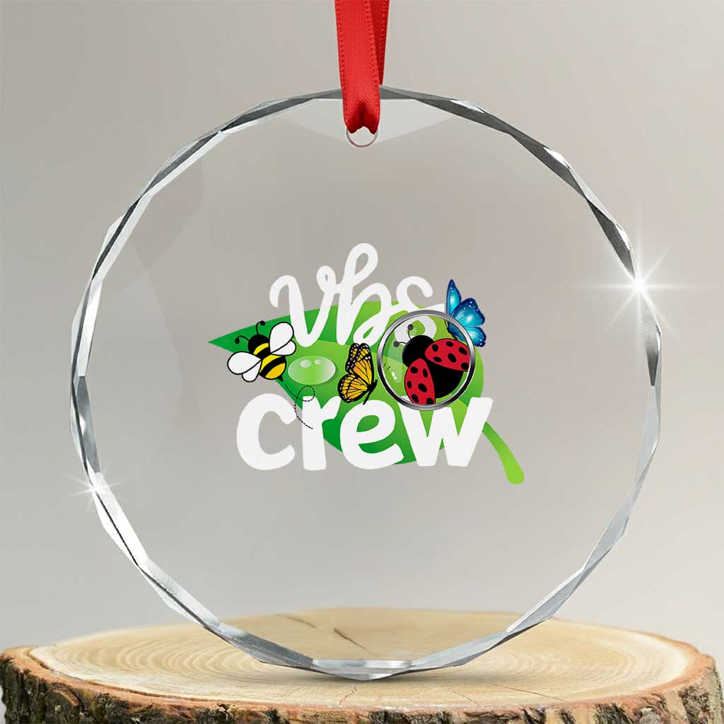 VBS Crew 2025 Crystal Glass Ornament Magnified Smallest Insects Adventure Vacation Bible School Squad TS02 Transparent Glass 3'' Circle Print Your Wear