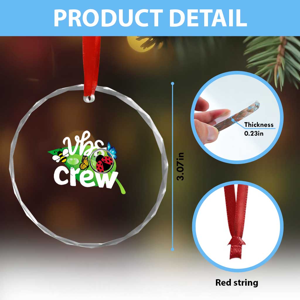 VBS Crew 2025 Crystal Glass Ornament Magnified Smallest Insects Adventure Vacation Bible School Squad TS02 Print Your Wear