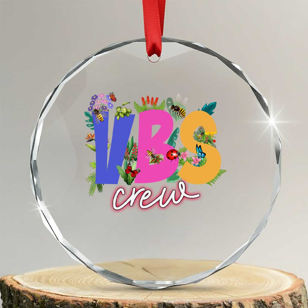 VBS Crew 2025 Crystal Glass Ornament Magninfied Vacation Bible School Adventure TS02 Transparent Glass 3'' Circle Print Your Wear
