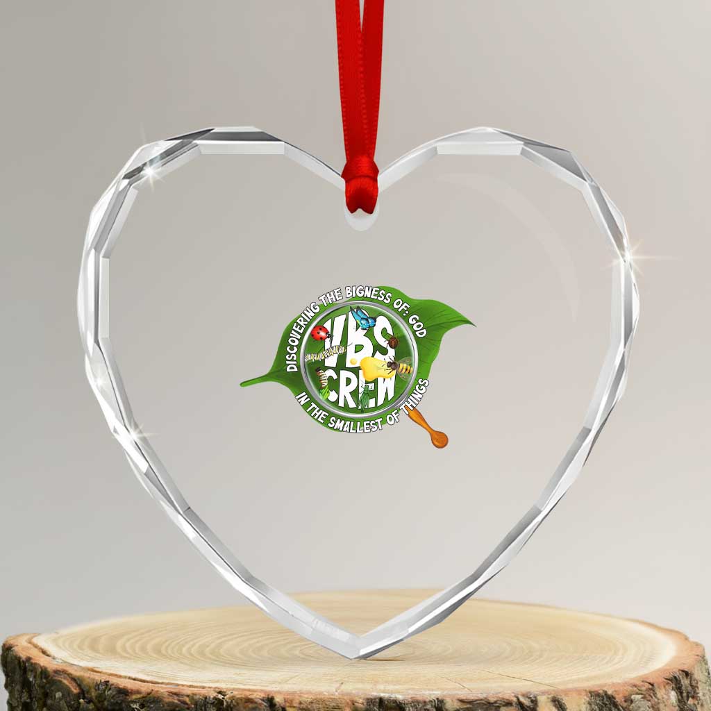 VBS Crew 2025 Heart Crystal Glass Ornament Magnified Discovering The Bigness Of God In The Smallest Of Things TS02 Transparent Glass 3'' Heart Print Your Wear