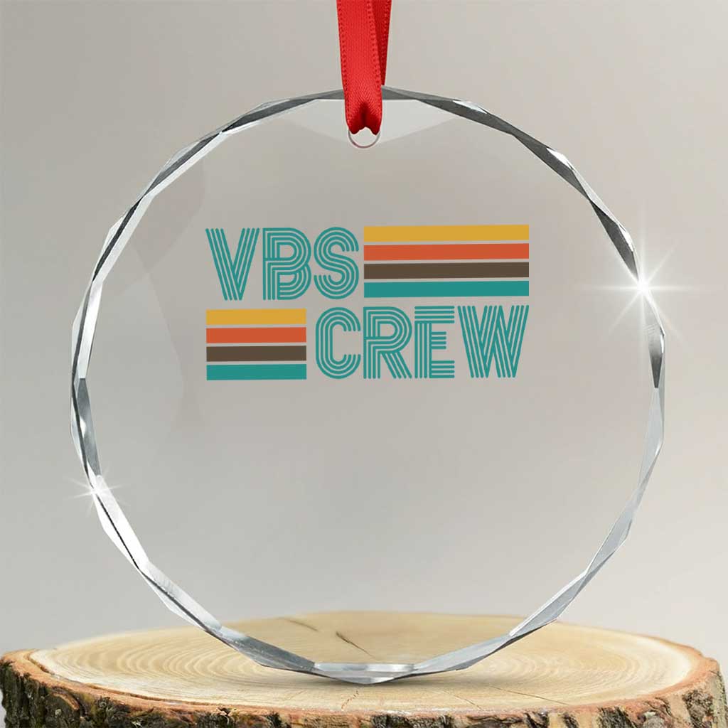 VBS Crew Crystal Glass Ornament Vacation Bible School Church Camp Retro Vintage TS10 Transparent Glass 3'' Circle Print Your Wear