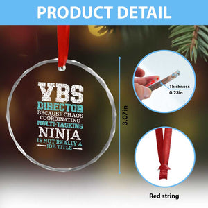 VBS Director Crystal Glass Ornament Vacation Bible School Christian Teacher TS02 Print Your Wear
