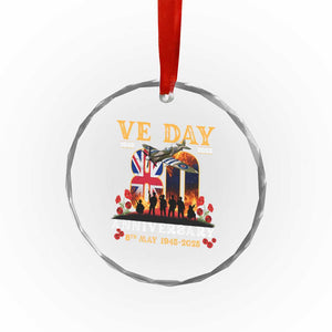 VE Day 80th Anniversary Crystal Glass Ornament 2025 Celebration Union Flag WWII Remembrance TS02 Print Your Wear
