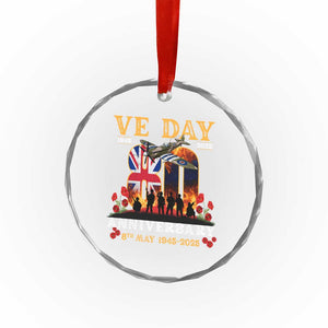 VE Day 80th Anniversary Crystal Glass Ornament 2025 Celebration Union Flag WWII Remembrance TS02 Print Your Wear