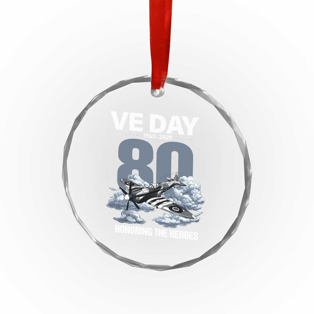 VE Day 80th Anniversary Crystal Glass Ornament 2025 Celebration WWII Remembrance Retro TS02 Print Your Wear