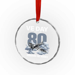 VE Day 80th Anniversary Crystal Glass Ornament 2025 Celebration WWII Remembrance Retro TS02 Print Your Wear