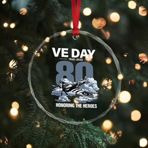 VE Day 80th Anniversary Crystal Glass Ornament 2025 Celebration WWII Remembrance Retro TS02 Print Your Wear