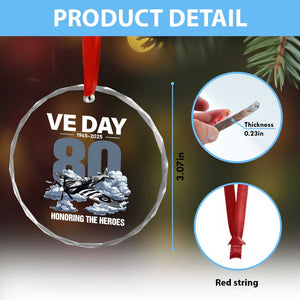 VE Day 80th Anniversary Crystal Glass Ornament 2025 Celebration WWII Remembrance Retro TS02 Print Your Wear