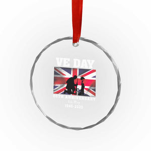 VE Day 80th Anniversary Crystal Glass Ornament Victory in Europe Union Flag WWII Remembrance TS02 Print Your Wear