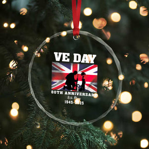 VE Day 80th Anniversary Crystal Glass Ornament Victory in Europe Union Flag WWII Remembrance TS02 Print Your Wear