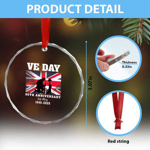VE Day 80th Anniversary Crystal Glass Ornament Victory in Europe Union Flag WWII Remembrance TS02 Print Your Wear
