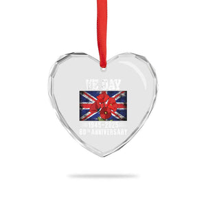 VE Day 80th Anniversary Heart Crystal Glass Ornament 2025 Celebration Union Flag Poppies WWII Remembrance TS02 Print Your Wear