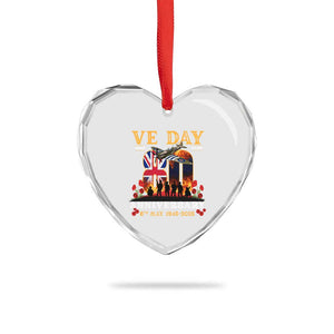 VE Day 80th Anniversary Heart Crystal Glass Ornament 2025 Celebration Union Flag WWII Remembrance TS02 Print Your Wear