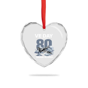 VE Day 80th Anniversary Heart Crystal Glass Ornament 2025 Celebration WWII Remembrance Retro TS02 Print Your Wear