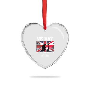 VE Day 80th Anniversary Heart Crystal Glass Ornament Victory in Europe Union Flag WWII Remembrance TS02 Print Your Wear