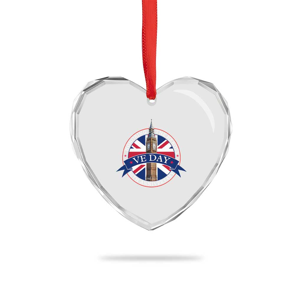 VE Day 80th Anniversary Heart Crystal Glass Ornament WWII Remembrance 2025 Celebrations London TS02 Print Your Wear
