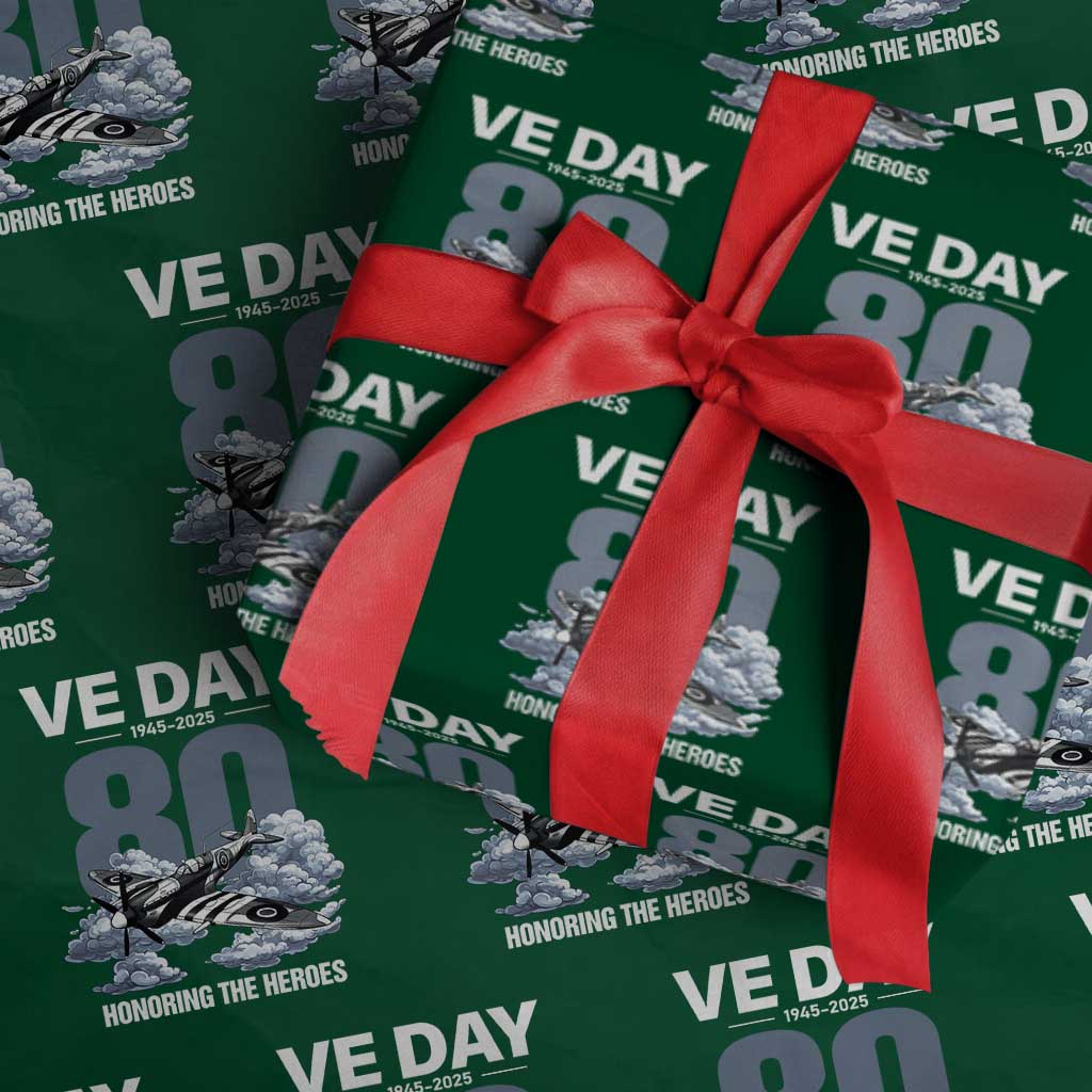 VE Day 80th Anniversary Wrapping Paper Roll 2025 Celebration WWII Remembrance Retro TS02 Green Print Your Wear