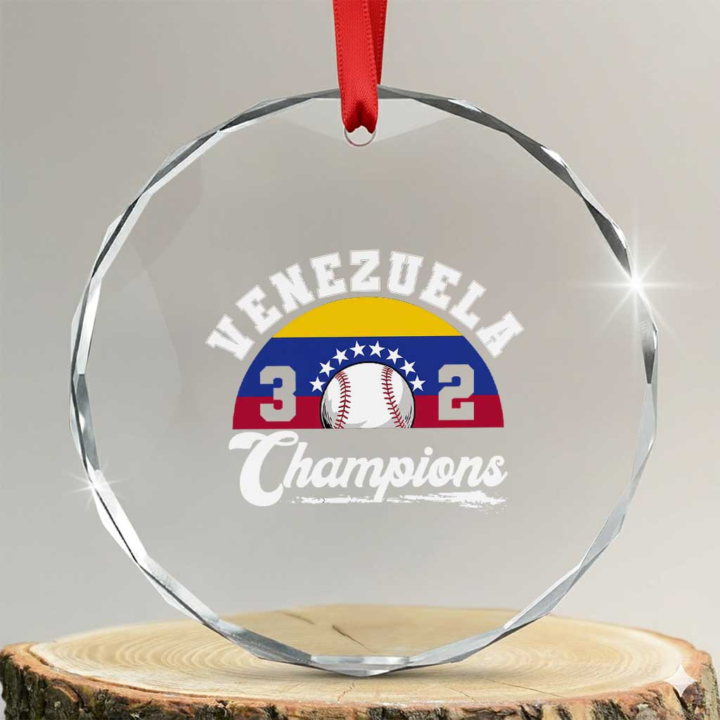 Venezuela 2026 Champions Crystal Glass Ornament Baseball Patriotic Pride TS12 Transparent Glass 3'' Circle Print Your Wear