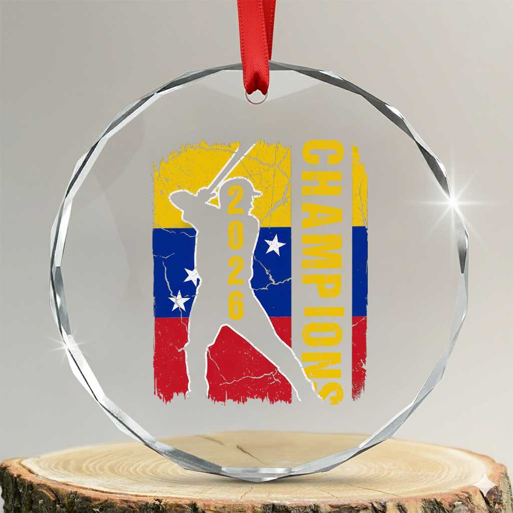 Venezuela 2026 Champions Crystal Glass Ornament Baseball Vinotinto Pride Gift TS12 Transparent Glass 3'' Circle Print Your Wear