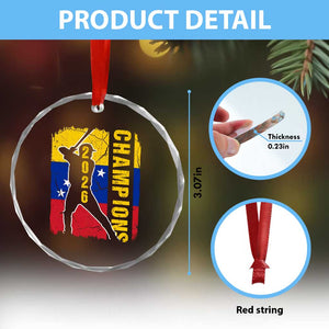 Venezuela 2026 Champions Crystal Glass Ornament Baseball Vinotinto Pride Gift TS12 Print Your Wear