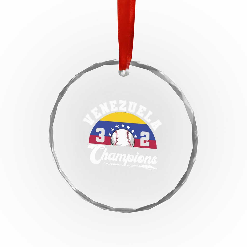 Venezuela 2026 Champions Crystal Glass Ornament Vintage 7 Stars Flag Baseball Pride